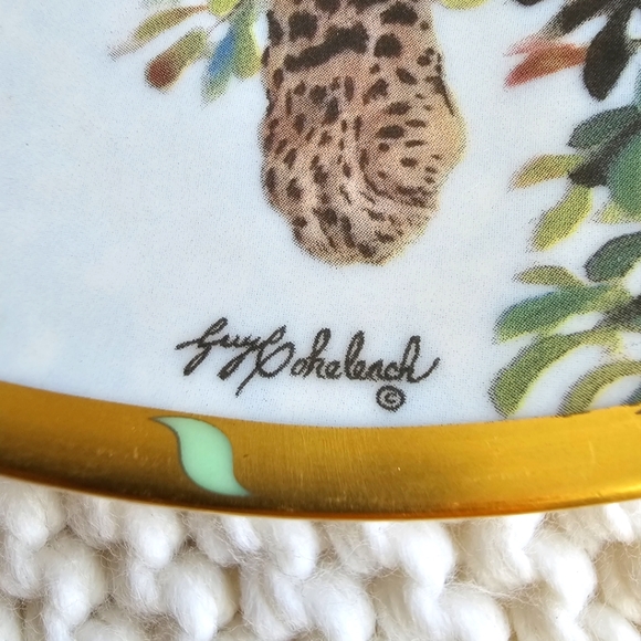 Lenox Collection Afternoon Shade Guy Coheleach Royal Cats Plate Leopard - Picture 10 of 13